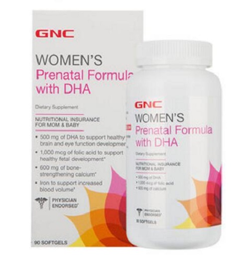 GNC健安喜孕妇综合维生素软胶囊（含DHA）90粒怀孕备孕